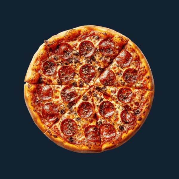 Stone baked mixed meat pizza with mozzarella